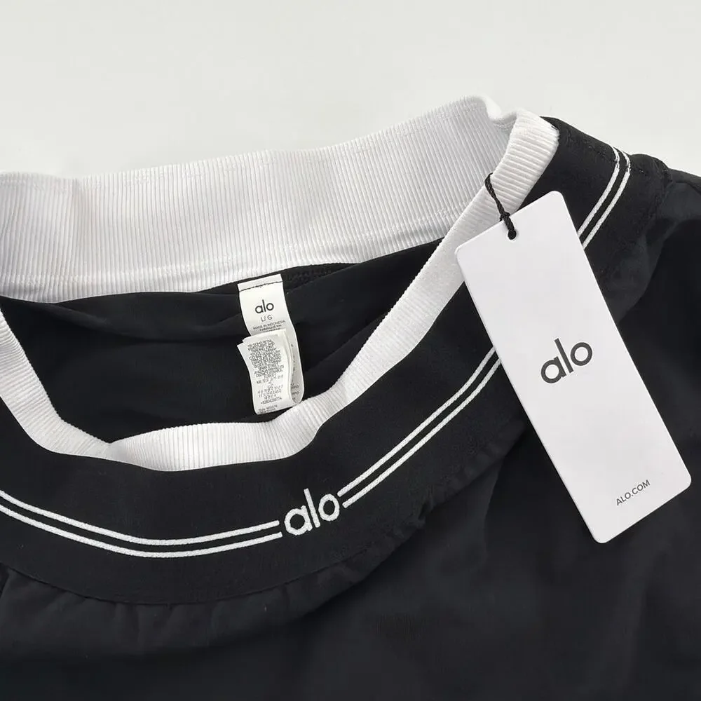 Alo Yoga Women's Black White Airbrush Better Together Tennis Skirt Size L